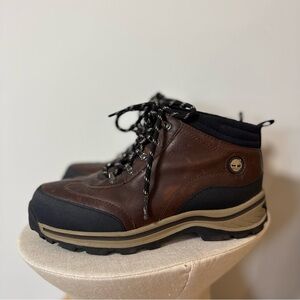 TIMBERLAND Backroads Brown and Black Leather Lace Up Hiking Boots (US 5)